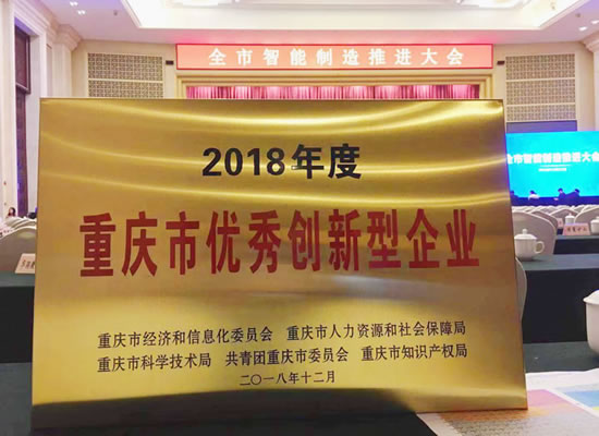优秀！尊龙荣获“2018年度重庆市优秀创新型企业”